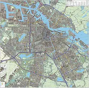 Carte topographique d'Amsterdam