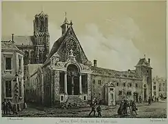 L'hôtel-dieu, dessin de Maquart en 1845.