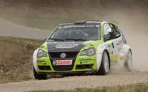 Andreas Waldherr, à bord d'une Polo S2000, participe au Lavanttal Rallye de 2009.