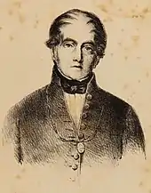 Dessin en noir et blanc d'un homme portant une veste boutonnée