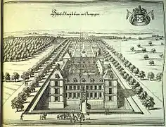 Château d'Ancy-le-Franc, gravure XVIIe&nbsp;siècle.