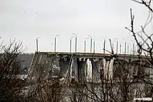 Pont autoroutier d'Antonivka après la bataille de Kherson, 7 décembre 2022.