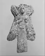 Figurine d'Apkallu&nbsp;: figure ailée à tête d'oiseau portant un seau. Nimrud. Céramique néo-assyrienne, IXe – VIIIe&nbsp;siècle. The Met