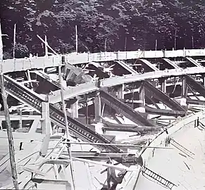 Travaux d'agrandissement des arènes en 1933