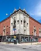 Détails de l'angle du bâtiment.