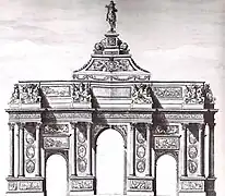 Projet d'arc de triomphe sur la place du Trône par Claude Perrault, lauréat du concours.