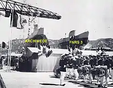 Le baptême de l’Archimède, le 28 juillet 1961.