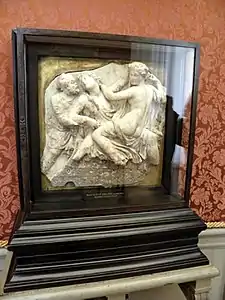 Ariane et Bacchus, haut-relief en marbre, fragment d'un sarcophage (IIe siècle)