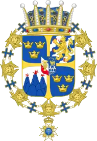 Armoiries du prince Erik à partir de 1905.