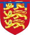 Armoiries en tant que prince de Galles, comte de Chester et comte de Ponthieu jusqu'en 1307.