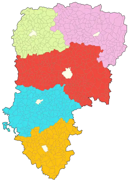 Carte des arrondissements de l'Aisne