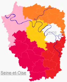 Arrondissements entre 1943 et 1962.