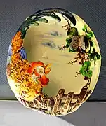 Auguste Majorelle, plat d'ornement en faïence de Lunéville deuxième moitié du XIXe&nbsp;siècle.