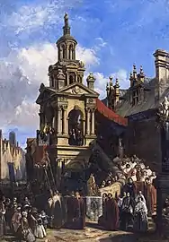 La Procession de la Gargouille, huile sur toile de Clément Boulanger (1837).