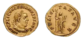 Aureus de l'empereur Valérien (253-260), 2,82 g