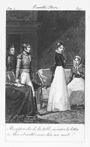 Illustration en noir et blanc d'une scène clé