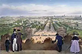 Avenue des Champs Élysées au XIXe siècle (peinture, c. 1850)