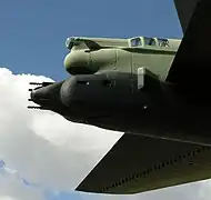 Tourelle de queue avec quatre mitrailleuses Browning AN/M2 d'un B-52D.