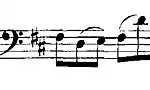 Motif du prélude de la Suite pour violoncelle n° 6 en ré majeur de Bach.