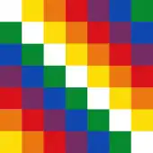 Drapeau des Aimaras de Bolivie et du Pérou.