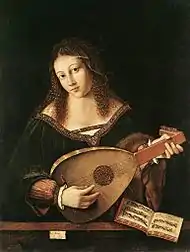 Femme jouant du luth1520, Brera