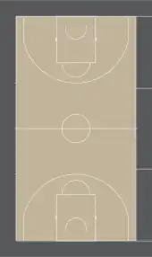 Un terrain de basket-ball.