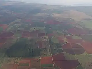 Campagne de Batabanó et la ville au fond, vue depuis La Julia