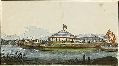 Bateau-manège à Genève en 1825.