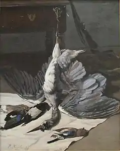 Nature morte au héron (1867), huile sur toile (97,5&nbsp;×&nbsp;78&nbsp;cm), Montpellier, musée Fabre.