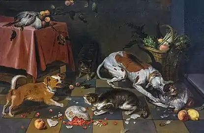 Bataille entre chiens et chats, musée des beaux-arts de Carcassonne.