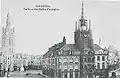 Le Beffroi avec les halles en 1897.