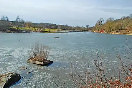 Le lac gelé durant l'hiver 2018.