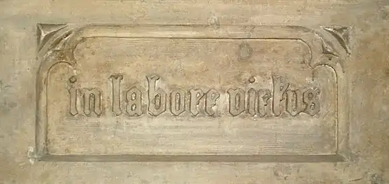 Cheminée du deuxième logement« In labore virtus ».