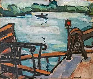 Vue de la Seine, l'embarcadère ou Paysage par Albert Marquet