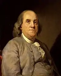 Benjamin Franklin, alors ambassadeur des États-Unis en France.