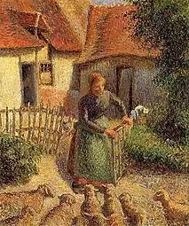 Bergère rentrant des brebis, Pissaro, 1886