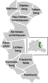 District map of Lichtenberg