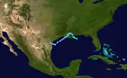 Parcours de la tempête tropicale Bertha