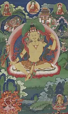 Thangka peint de Guru Nyima Ozer, fin du XIXe siècle, Do Khachu Gonpa, Chukha, Bhoutan.