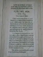 Plaque commémorative à l'honneur de l'évêque Petru Pavel Aron, fils du village