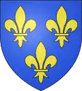 Armoiries attribuées à Clovis après son baptême, issues des trois crapauds de son précédent blason.