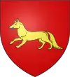 RenardLangue : parfois De gueules à un renard d’or, armé et lampassé d’azur. (Melian de Lis)