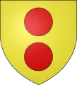 Blason : Maison de Montesquiou : D'or aux deux tourteaux de gueules, l'un sur l'autre.