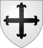 Blason : Maison de Nays, Béarn - Sgr. de Candeau, Blasonnement dans l'Armorial d'Hozier : D'argent à la croix fleuronnée de sable.