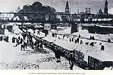 45e rue et Grand Central Terminal, Manhattan, 12 mars 1888.