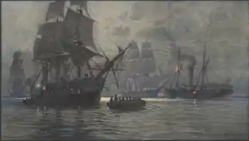 Le blocus de Venise représente le blocus de la marine autrichienne contre la République de San Marco (1849)