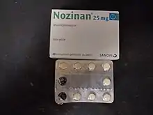 Boîte de Nozinan 25&nbsp;mg en France