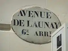 Ancien panneau «&nbsp;Avenue de Launay&nbsp;»