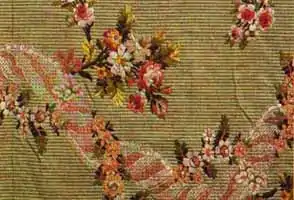 Brocard de soie tissé à Lyon à la fin du XVIIIe siècle.