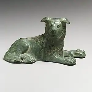 Chien en bronze, Rome, statuette du Ier ou IIe&nbsp;siècle, Metropolitan Museum of Art.
